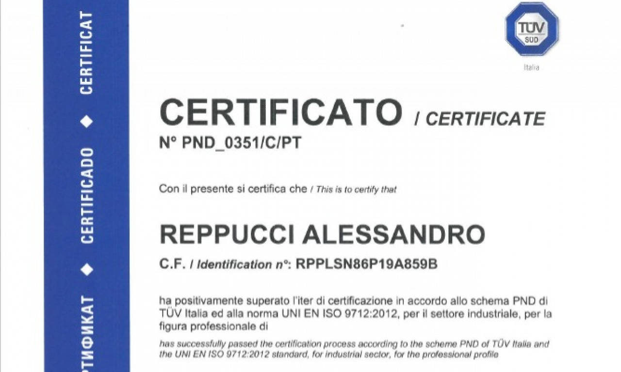 Operator ISO 9712 PT lvl.2 qualified