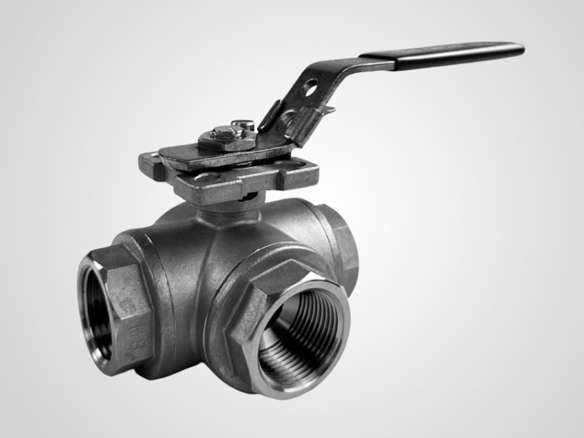 VSFF246: Valvole a sfera 3-vie T, filettate GAS, con flangetta