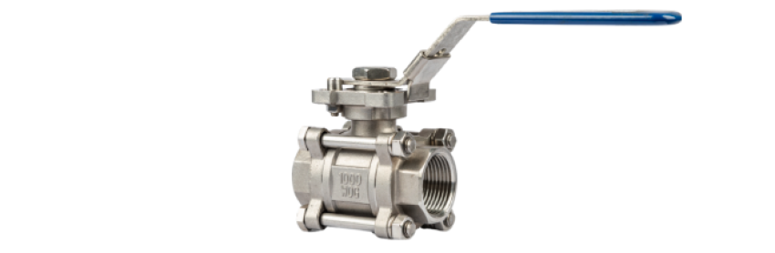 VSFF326: Valvole a sfera 3-pz, 2-vie, filettate GAS, con flangetta